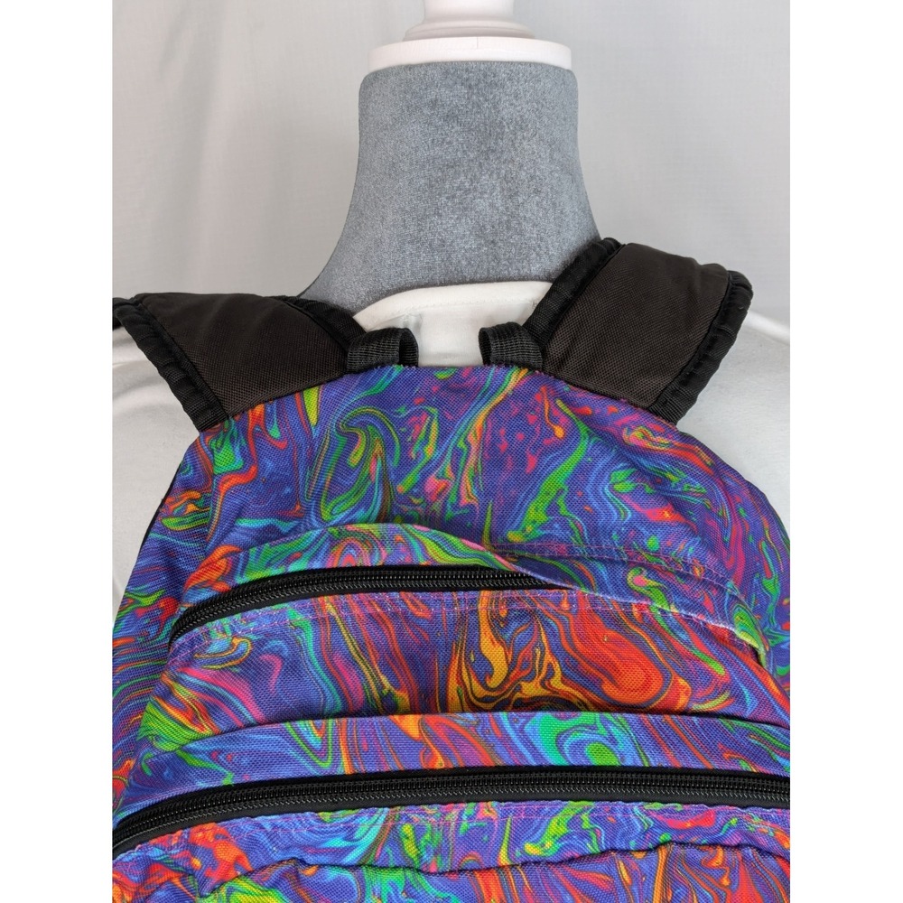 Trans by JanSport Backpack Multicolor Rainbow Swirl Laptop School Bag - Picture 8 of 11